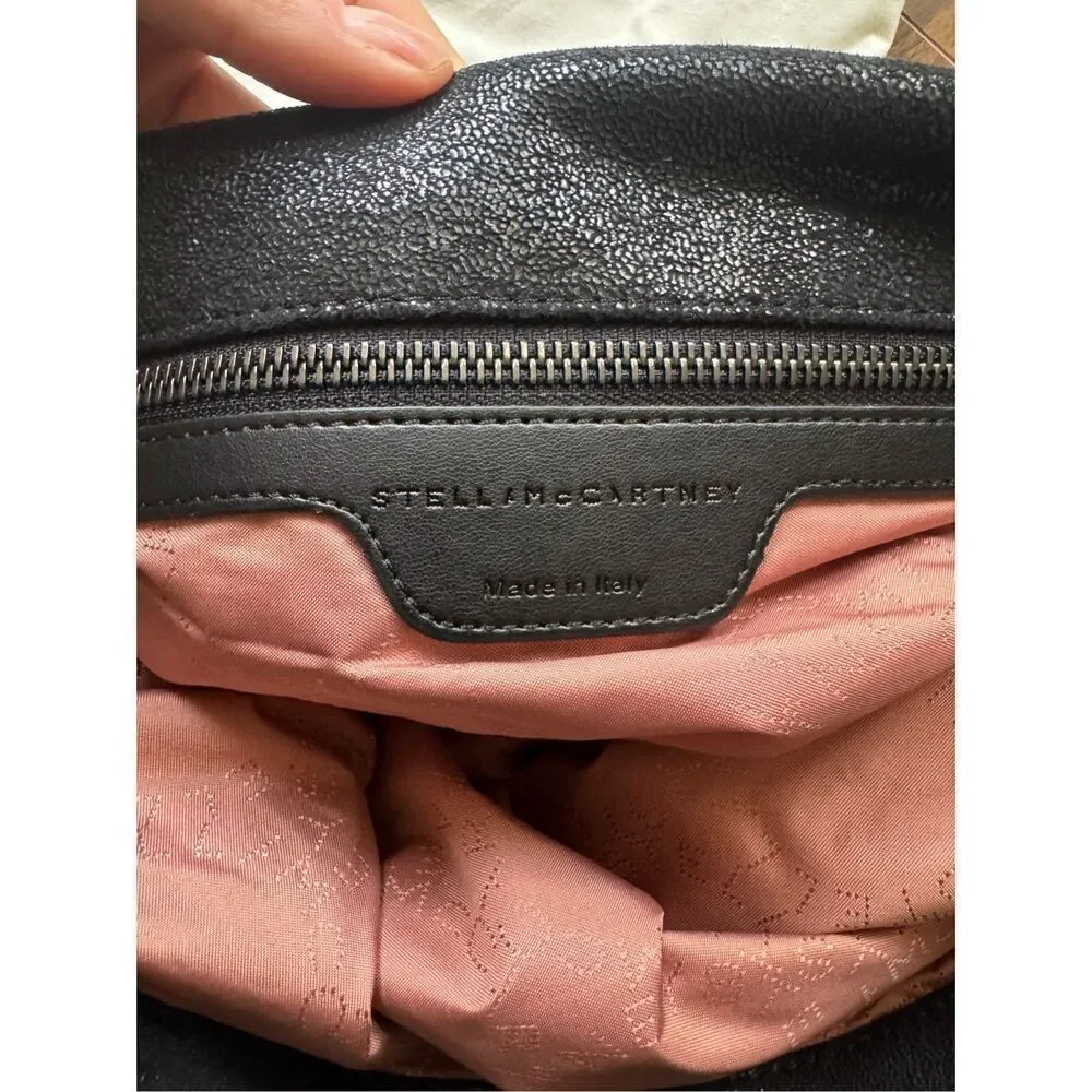 STELLA MCCARTNEY NWOT black The Falabella mini vegetarian brushed-leather
